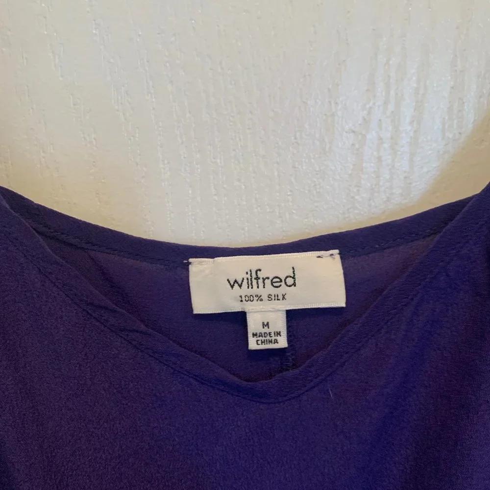 Aritzia Wilfred "Chimere" purple lace-trimmed silk cami (size M) - Picture 4 of 7